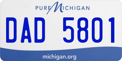 MI license plate DAD5801