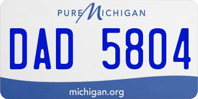 MI license plate DAD5804