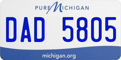 MI license plate DAD5805