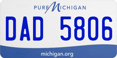 MI license plate DAD5806
