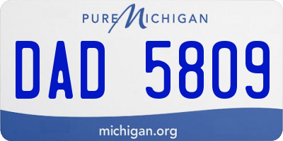 MI license plate DAD5809
