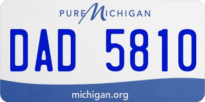MI license plate DAD5810