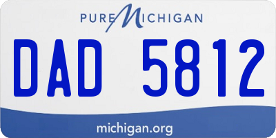 MI license plate DAD5812