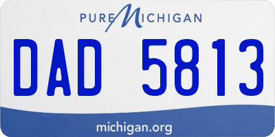 MI license plate DAD5813