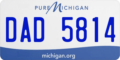 MI license plate DAD5814