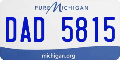 MI license plate DAD5815