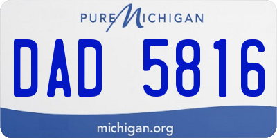 MI license plate DAD5816