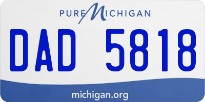 MI license plate DAD5818