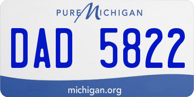MI license plate DAD5822