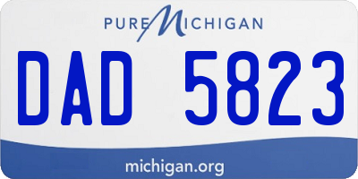 MI license plate DAD5823