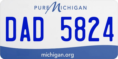 MI license plate DAD5824