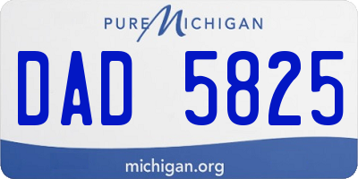 MI license plate DAD5825