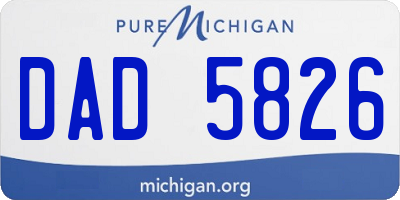 MI license plate DAD5826
