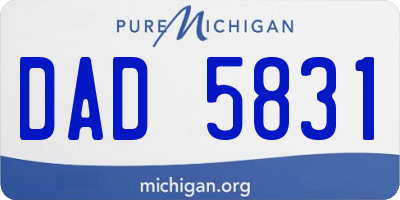 MI license plate DAD5831