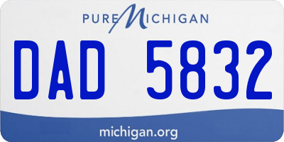MI license plate DAD5832