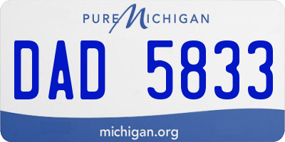 MI license plate DAD5833