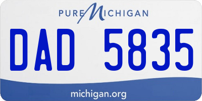 MI license plate DAD5835