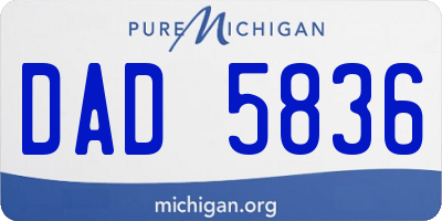 MI license plate DAD5836