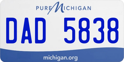 MI license plate DAD5838