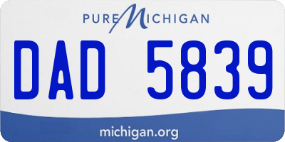 MI license plate DAD5839