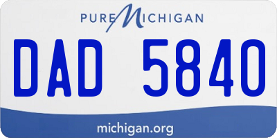MI license plate DAD5840