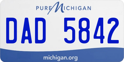 MI license plate DAD5842