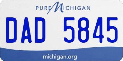 MI license plate DAD5845