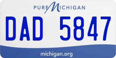 MI license plate DAD5847