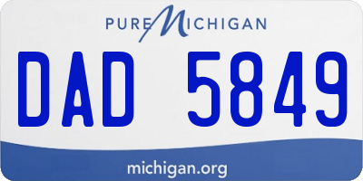 MI license plate DAD5849