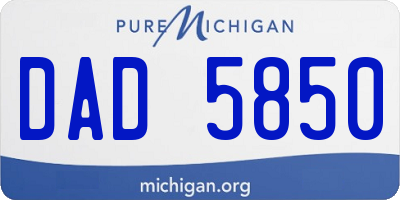 MI license plate DAD5850