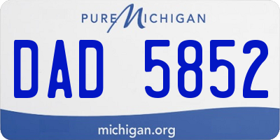 MI license plate DAD5852