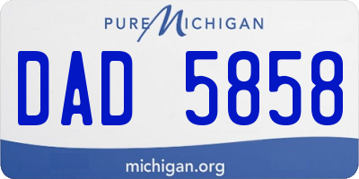 MI license plate DAD5858
