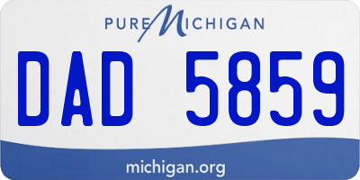 MI license plate DAD5859