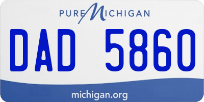 MI license plate DAD5860
