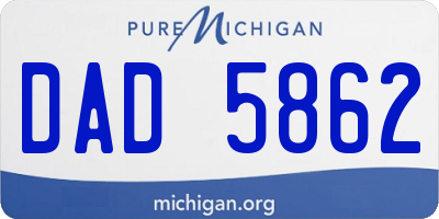 MI license plate DAD5862
