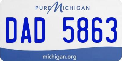 MI license plate DAD5863