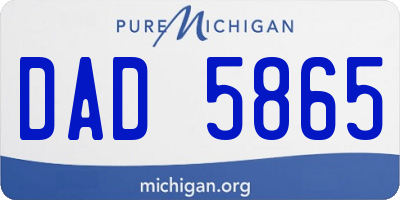 MI license plate DAD5865