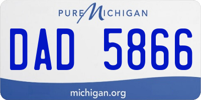 MI license plate DAD5866