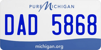 MI license plate DAD5868