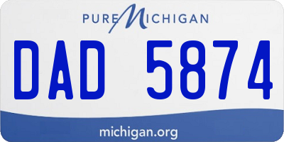 MI license plate DAD5874