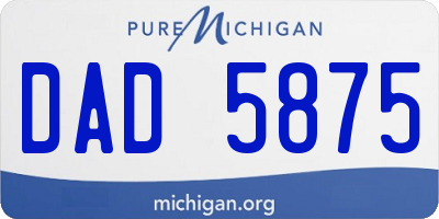 MI license plate DAD5875