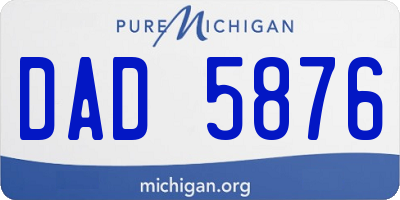 MI license plate DAD5876