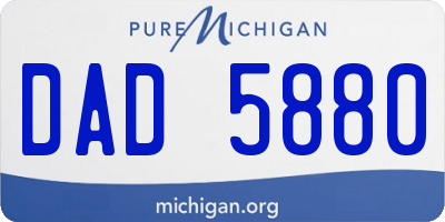 MI license plate DAD5880