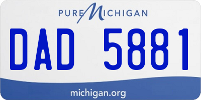 MI license plate DAD5881