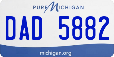 MI license plate DAD5882