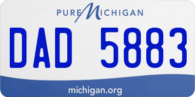 MI license plate DAD5883