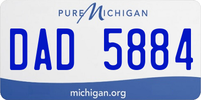 MI license plate DAD5884