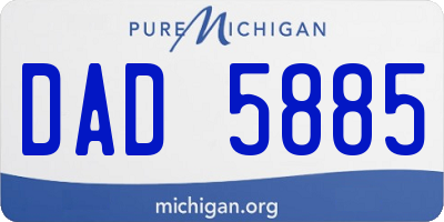 MI license plate DAD5885