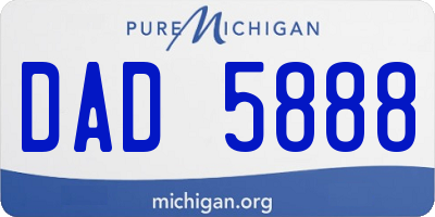 MI license plate DAD5888