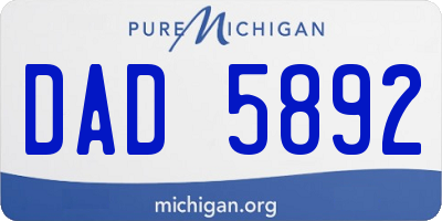 MI license plate DAD5892